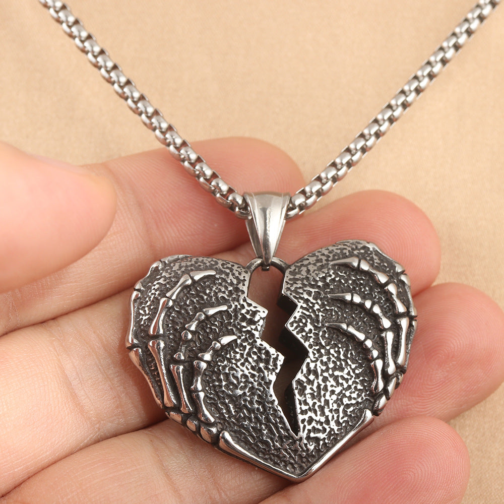 European And American Stainless Steel Broken Heart Pendant