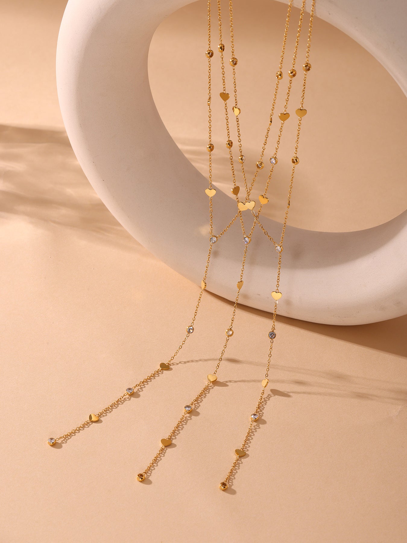 Planderful Little Love Zircon Y Tassel Necklace For Women