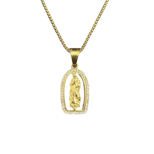 Stainless Steel Necklace – Elegant Virgin Mary Pendant