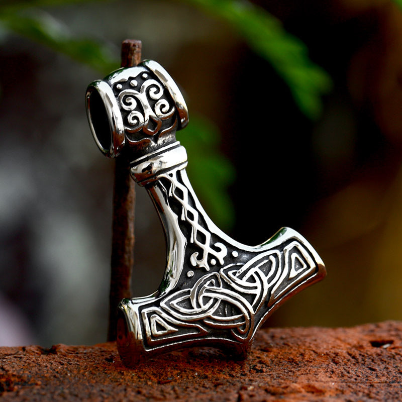 Nordic Viking Celtic Knot Titanium Steel Pendant & Thor's Hammer Pendant for Men - Wholesale Collection
