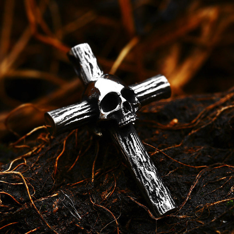 Punk-Inspired Skull Pendant in Titanium Steel for Men - Wholesale Cross Jewelry
