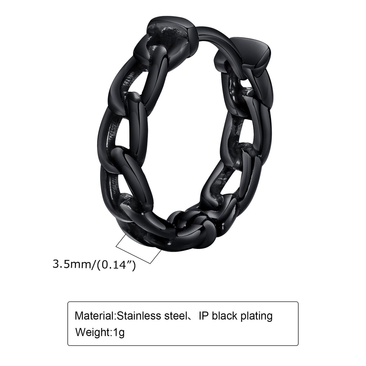Stainless Steel Black Earrings
