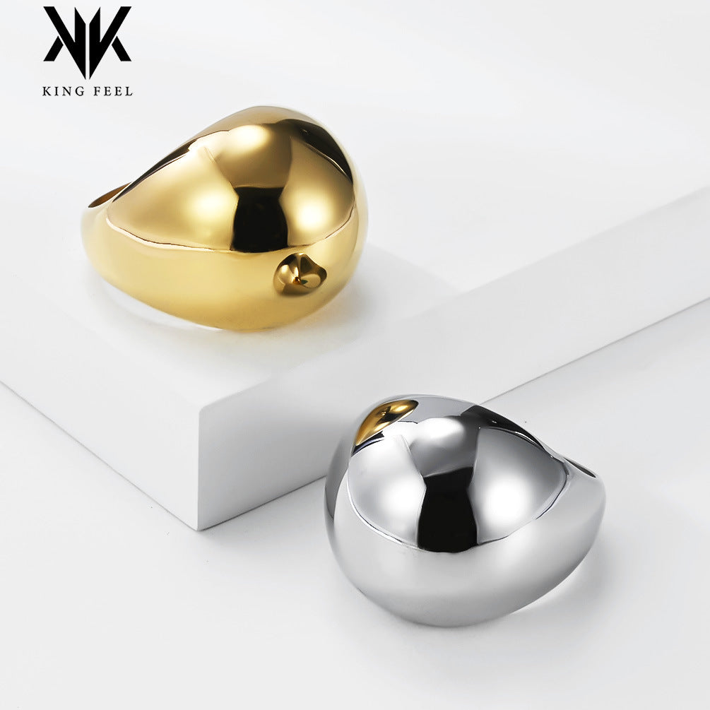 Stainless Steel Smooth Ring – Wide-Sided Solid