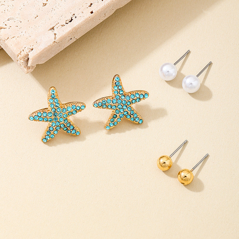 Planderful Vienna Verve Earrings – Ocean-Inspired Metal and Zircon Design