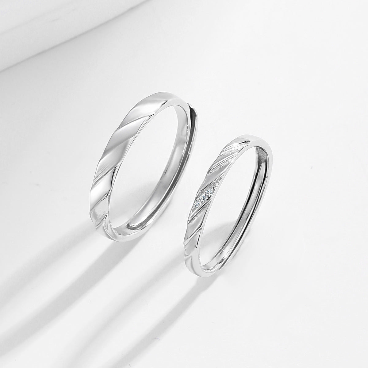 Planderful Love Cycle Couple Ring S925 Sterling Silver Korean Version of Internet Celebrity Niche Plain Ring Valentine’s Day Gift for Girlfriend