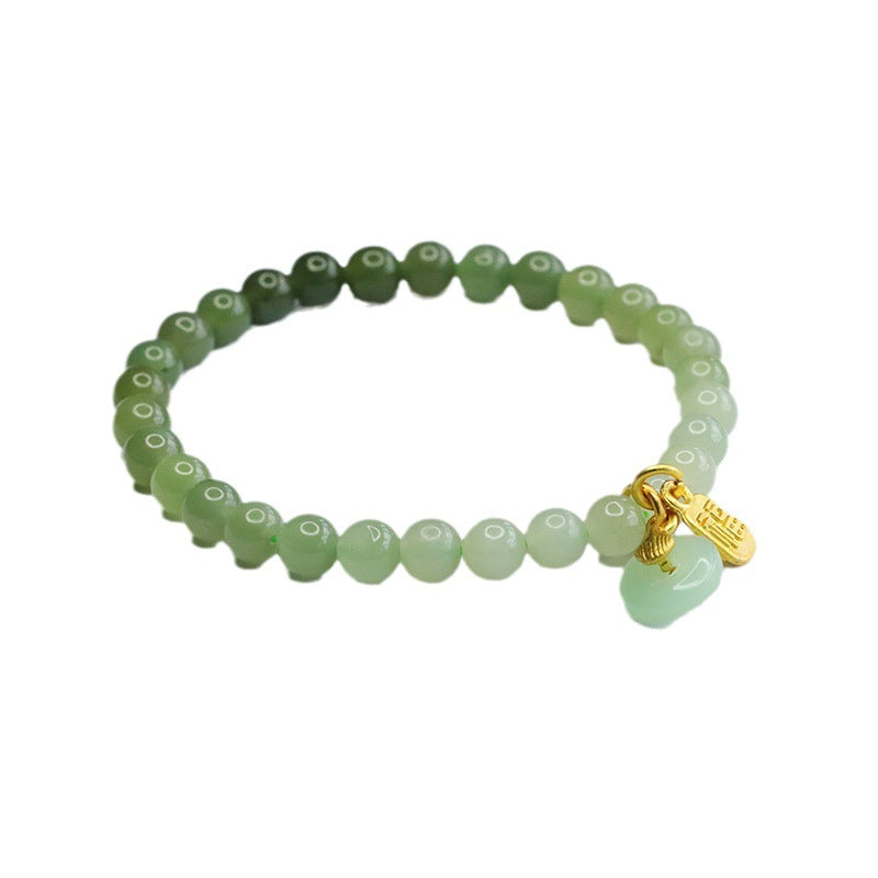 Fortune's Favor Sterling Silver Bracelet with Natural Hetian Jade Gradient
