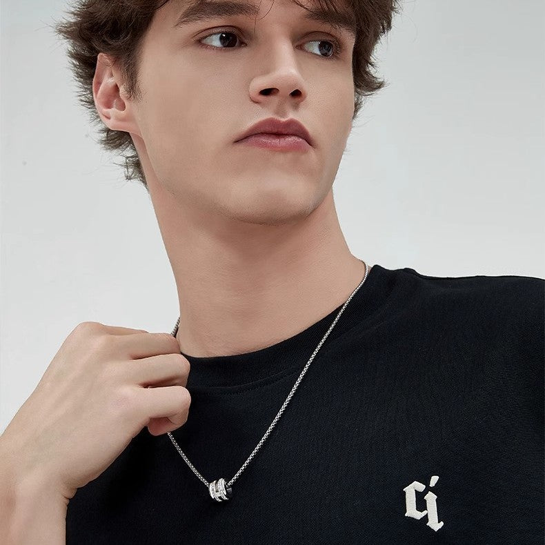 Planderful Jewelry Titanium Necklace Zircon Chain