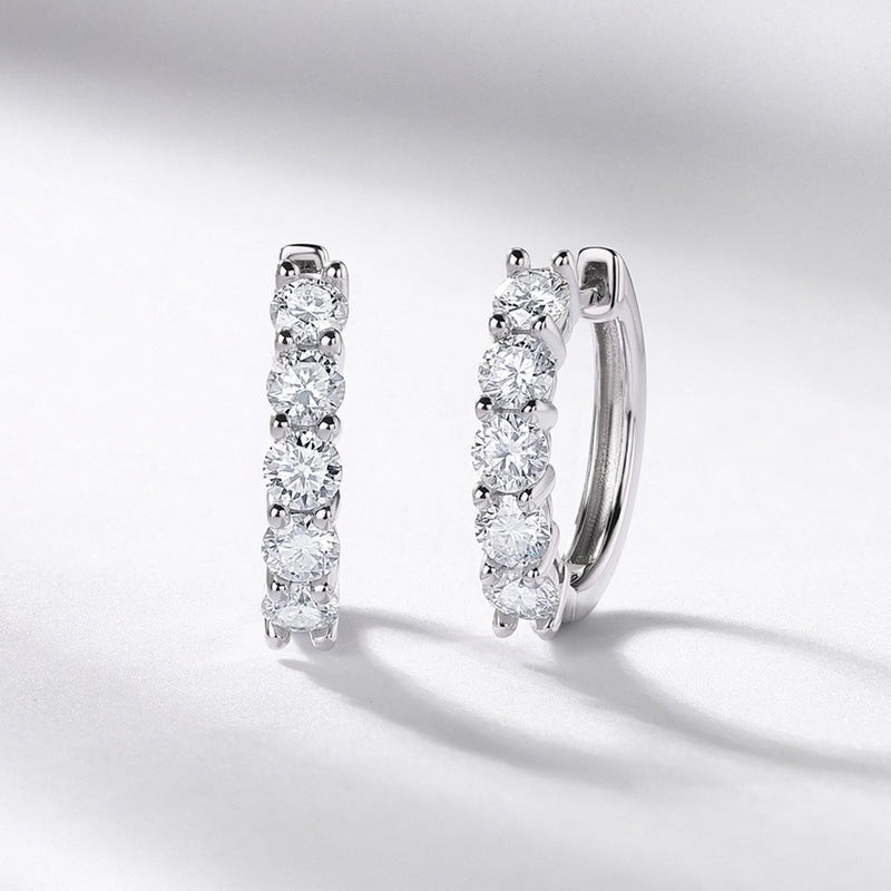 S925 Sterling Silver Moissanite Round 3 × 3 mm Stud Earrings