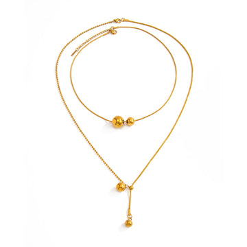 Adjustable Round Bead Snake Chain Necklace