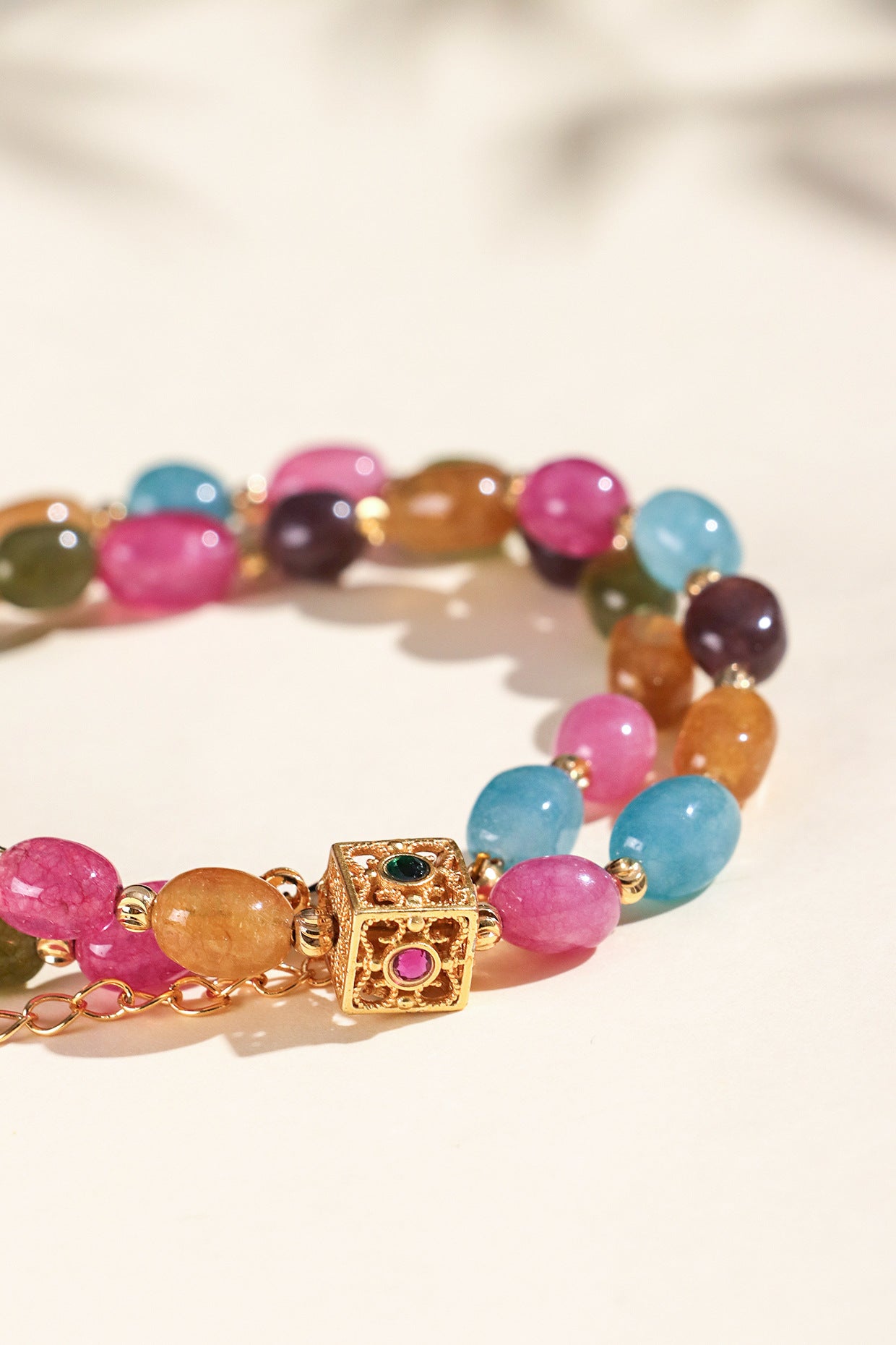 Planderful Fortune's Favor Bracelet – High-End Chalcedony and Tourmaline Design