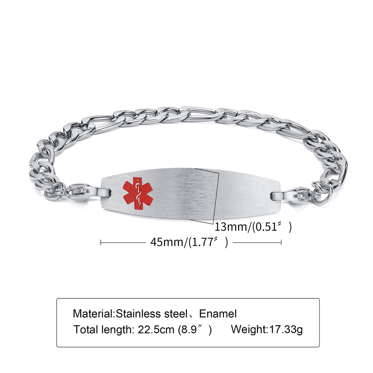 Medical Logo Three To One Nk Chain Curved Bracelet Women & Men