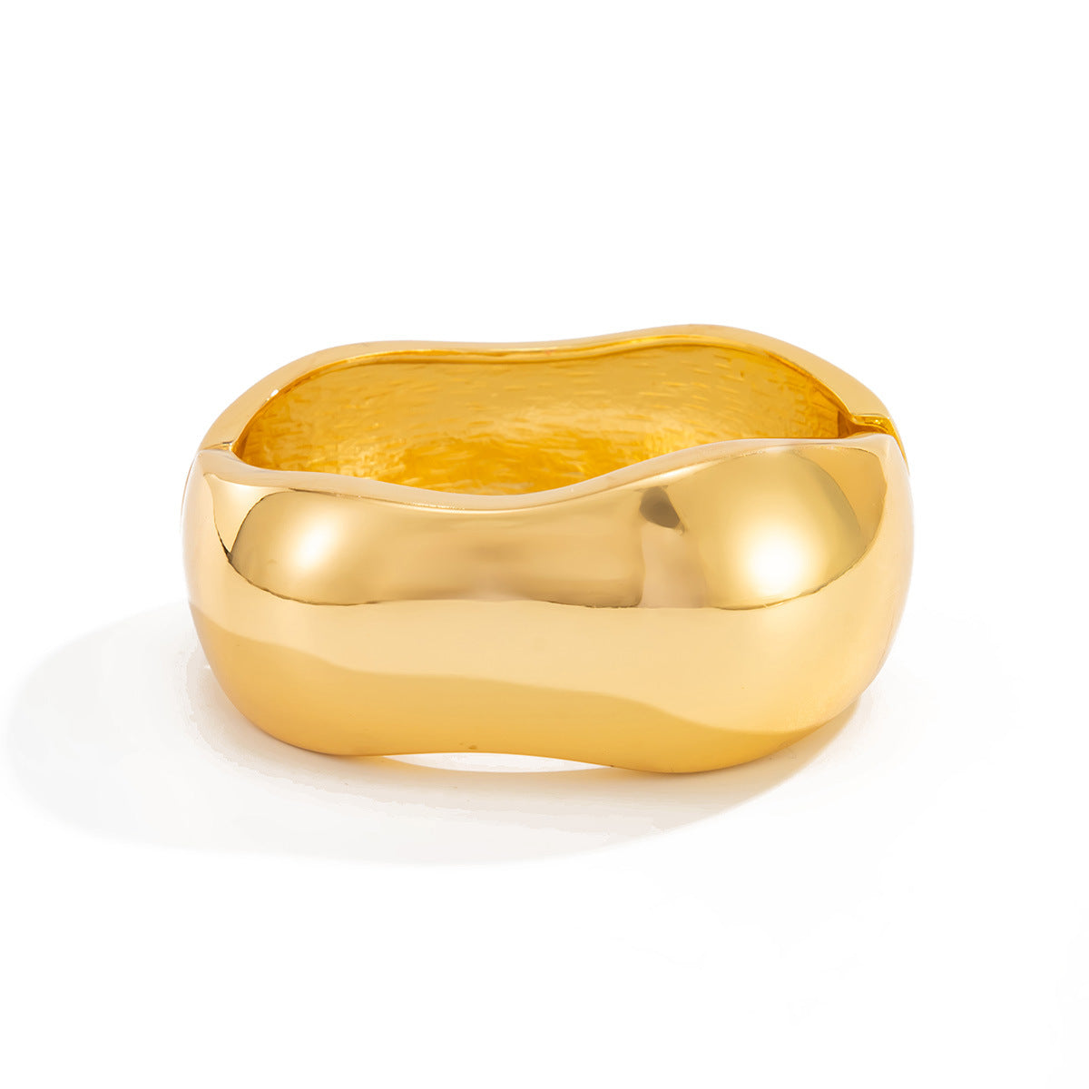 Planderful Collection Vienna Verve Irregular Wavy Bracelet For Women Bold Statement Glossy Finish