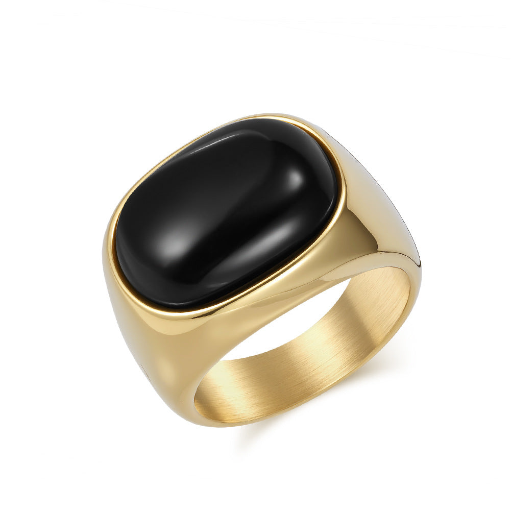 Tiger Eye Ring For Men By Planderful Titanium Steel Durability Retro Style Jewelry