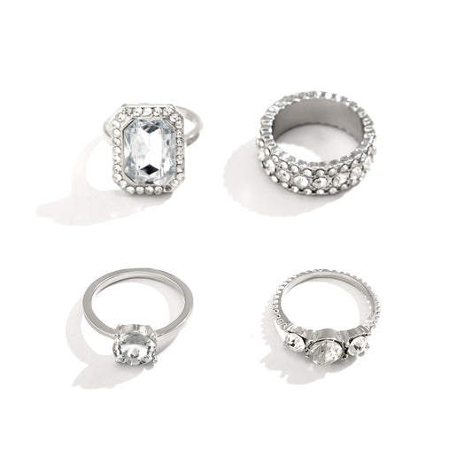 Elegant Turquoise and Diamond Ring Set with Geometric Butterfly Design for Women