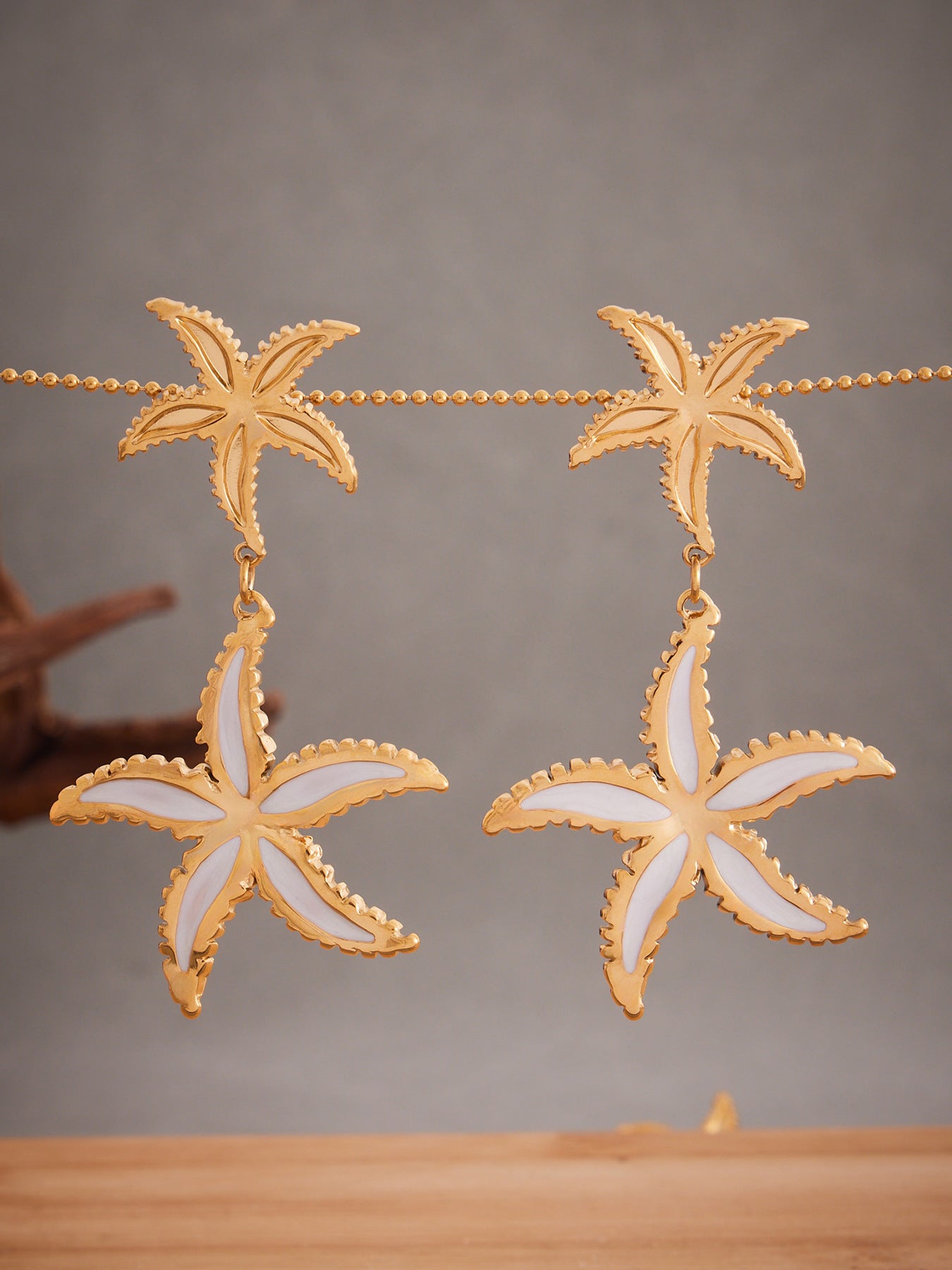 Planderful Starfish Earrings 18K Gold Plated For Women
