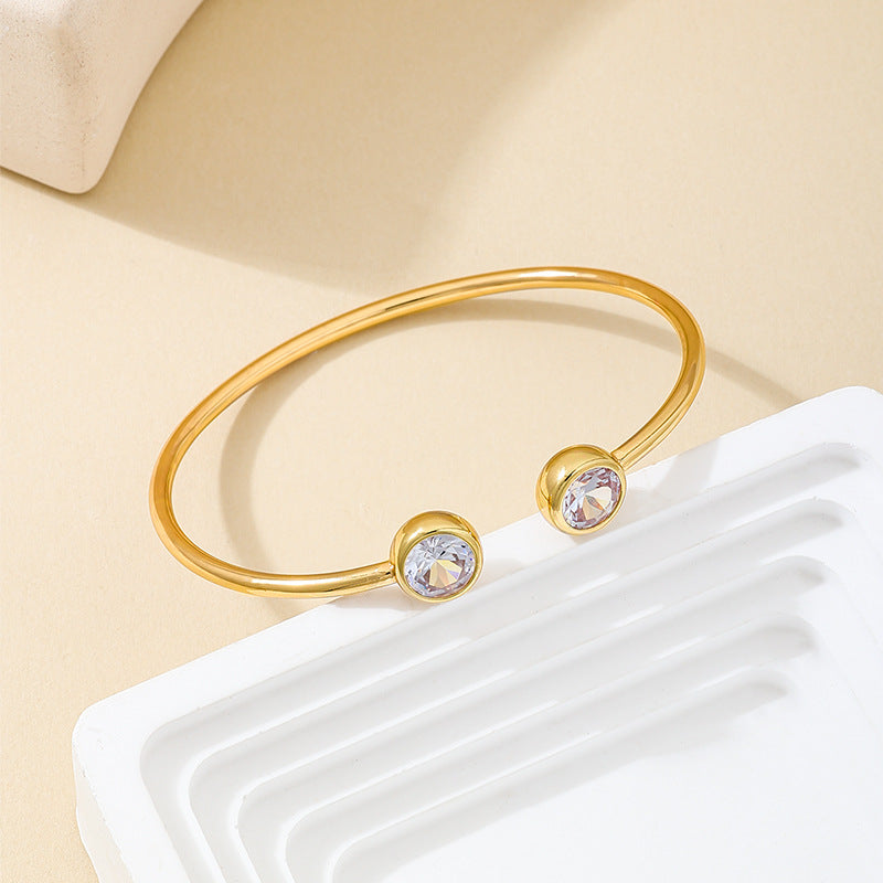 Planderful Vienna Verve Bracelet – Elegant Metal Zircon-Encrusted Design