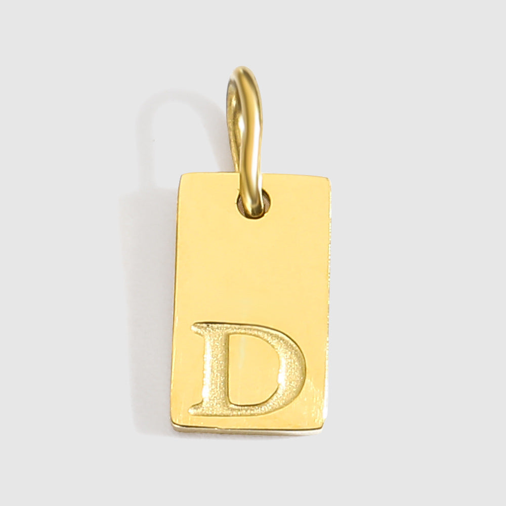 Planderful Jewelry Alphabet Necklace Gold Plated Stainless Steel