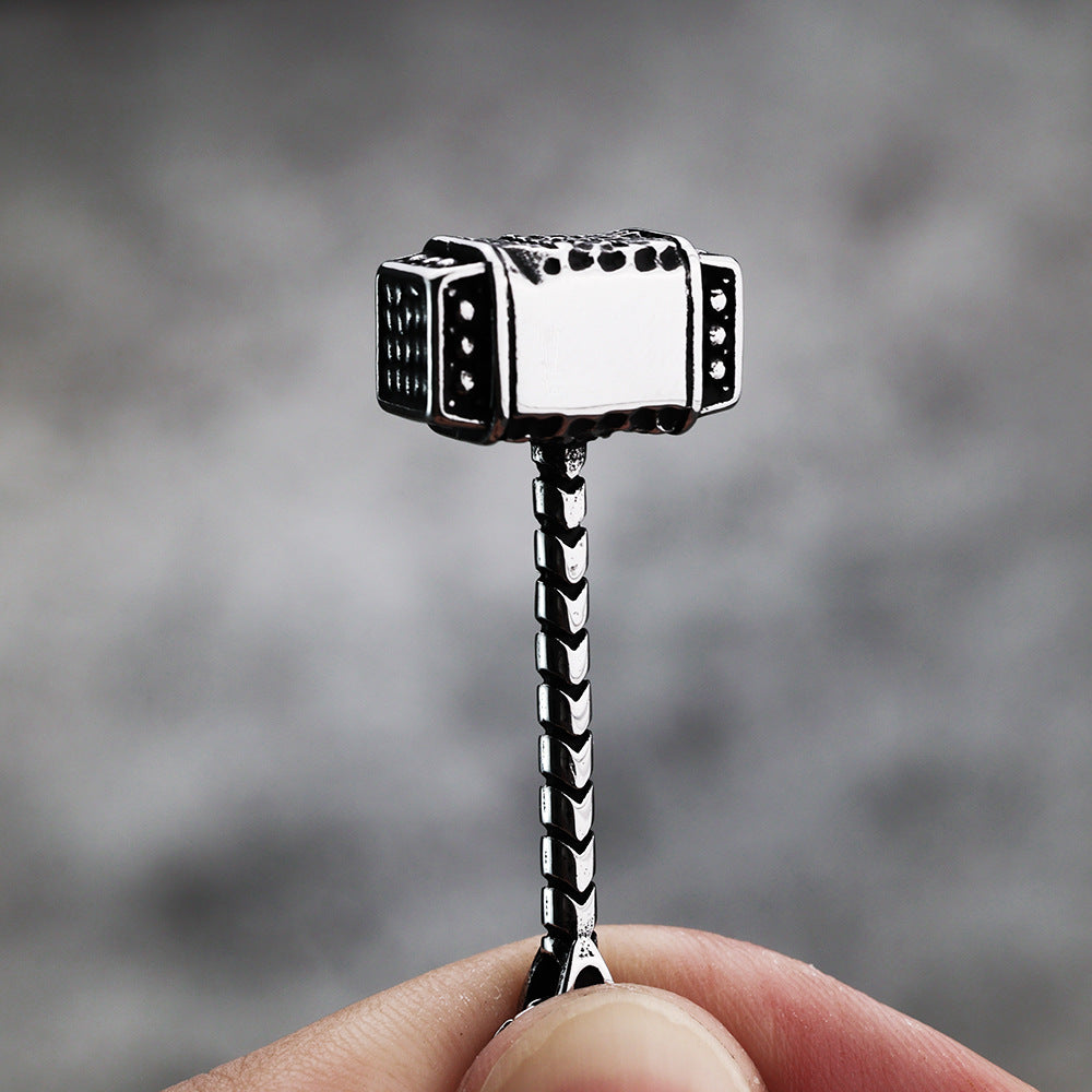 Planderful Mjolnir Necklace Titanium Steel Thor Hammer Pendant For Men And Women Cool Streetwear