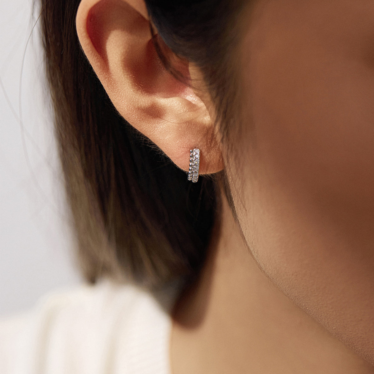 925 Sterling Silver Sparkling Moissanite Earrings
