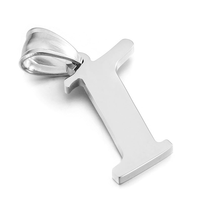 Men's And Women's Letter Pendants, Stainless Steel Glossy 26-Letter Titanium Steel Necklace