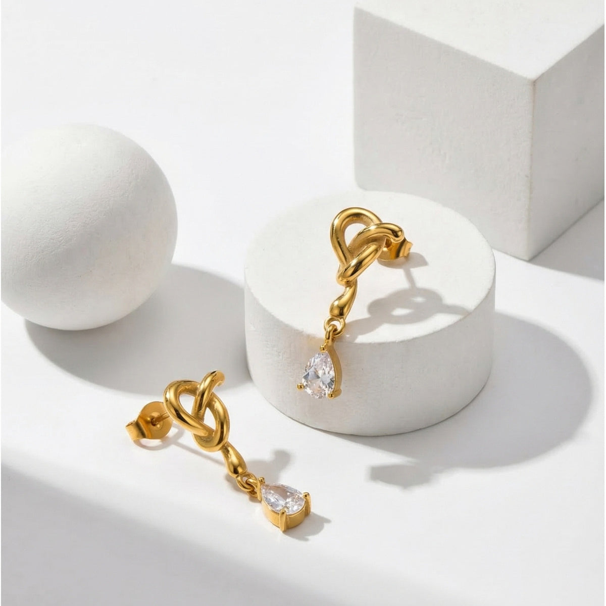 Stainless Steel Zircon Earrings