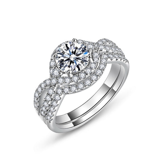 Planderful Stackable Moissanite Sterling Silver Ring – 6.5 × 6.5 mm, 1 ct – Style 1