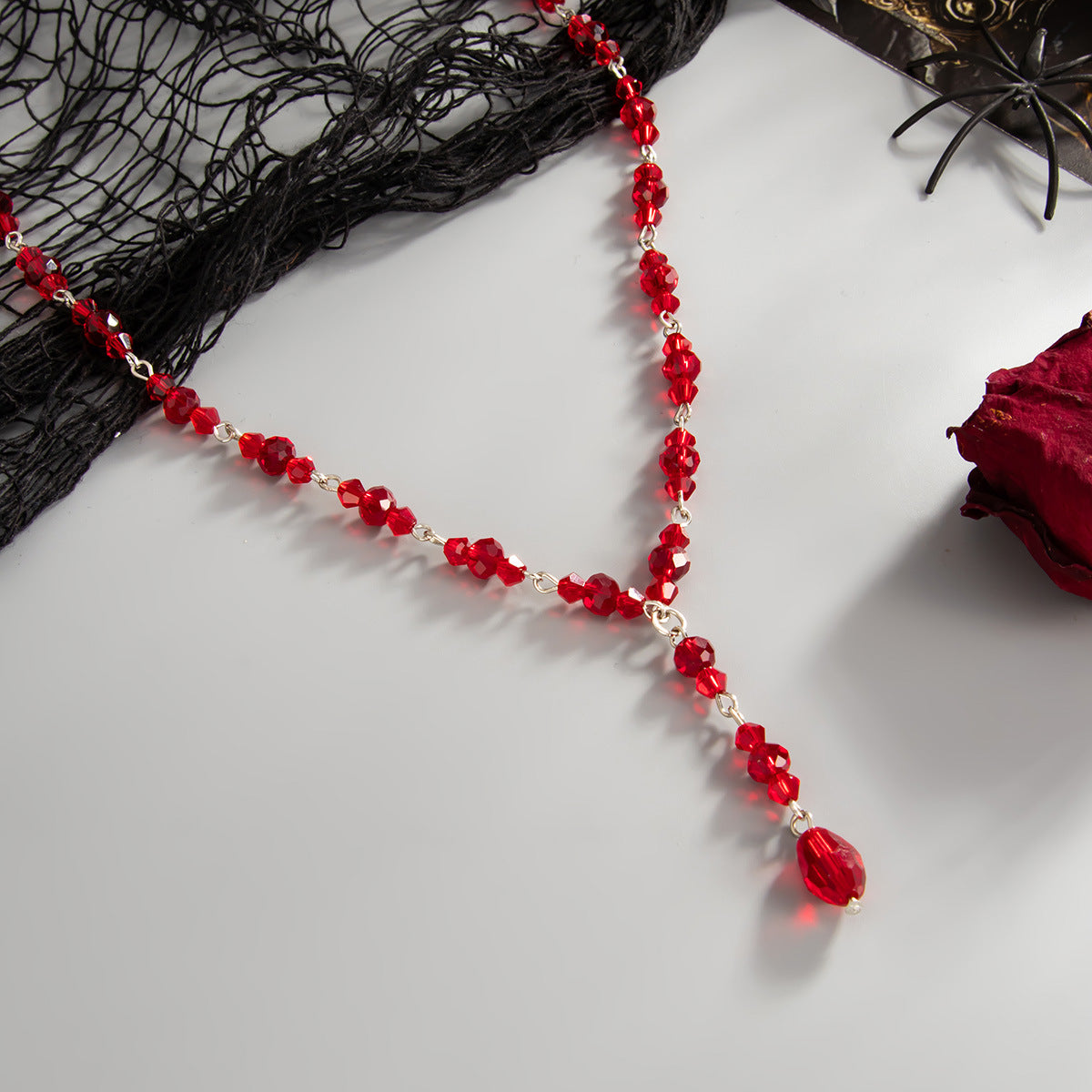 Gothic Blood-Drip Y-Shaped Necklace