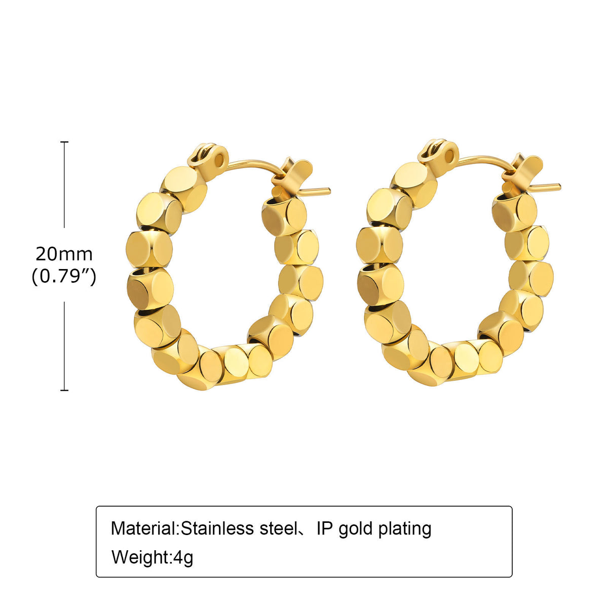 Gold-Tone Disc Hoop Earrings