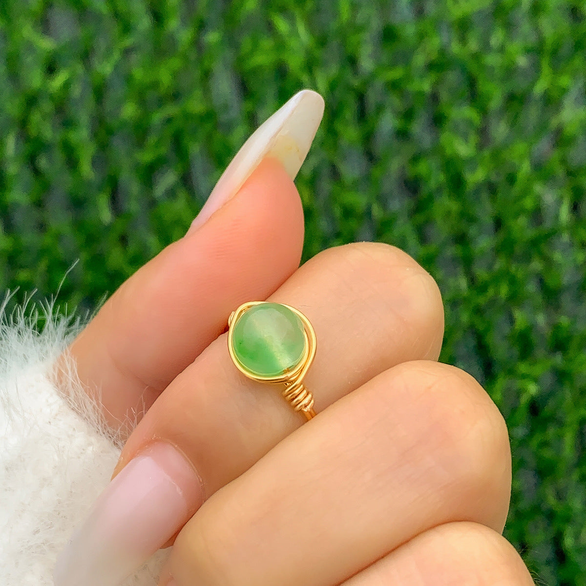 Artistic Glow Ring Needle in Vienna - Women's Alloy Ring with Luminous Pastoral Elements