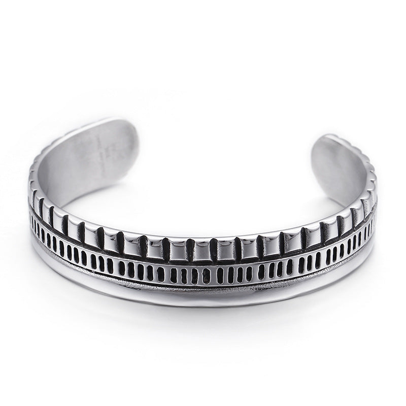 Titanium Steel Skull Men's Open Bracelet Men's