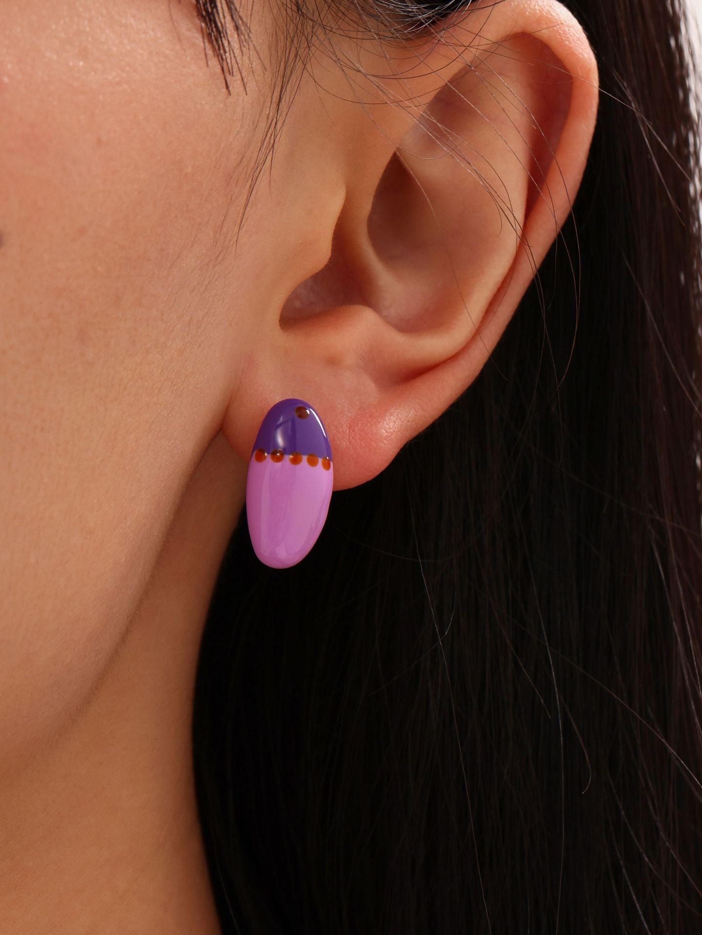 Planderful Dopamine Stud Earrings Oil Painting For Teens