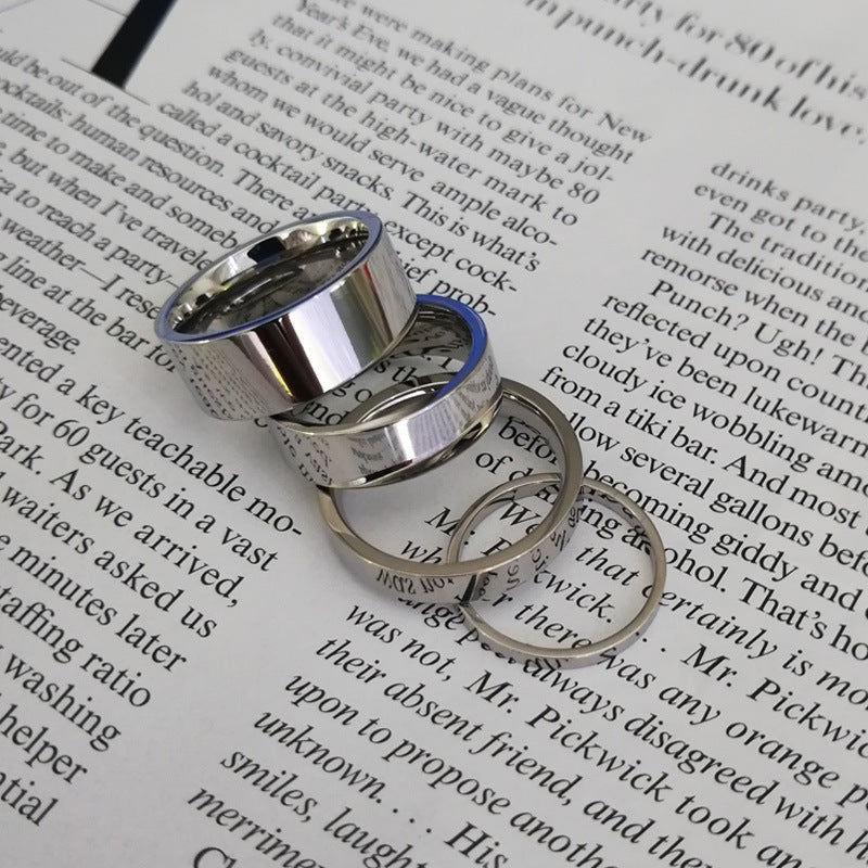 Titanium Steel Japan and Korea Simple Smooth Surface Ring