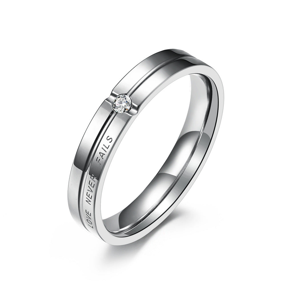 European and American Style Titanium Steel Couple Rings