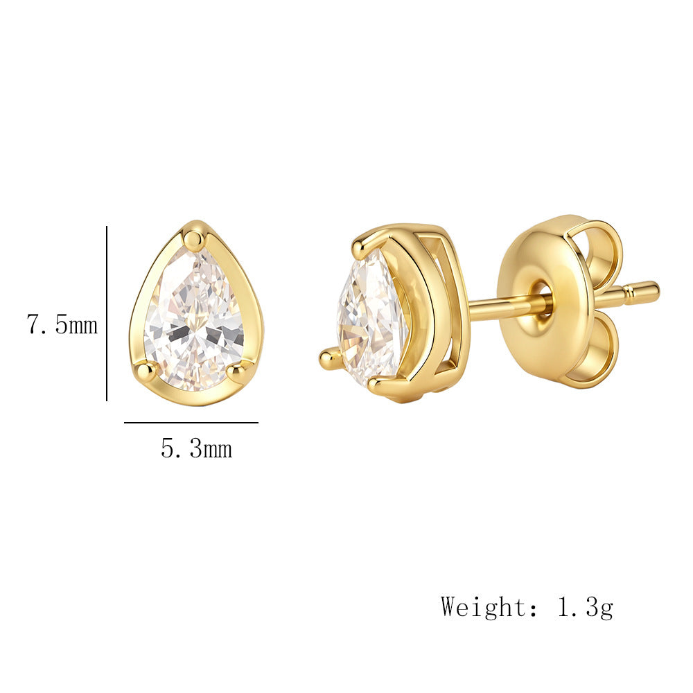 Specially For Water Drop Zircon Stud Earrings 925 Sterling Silver