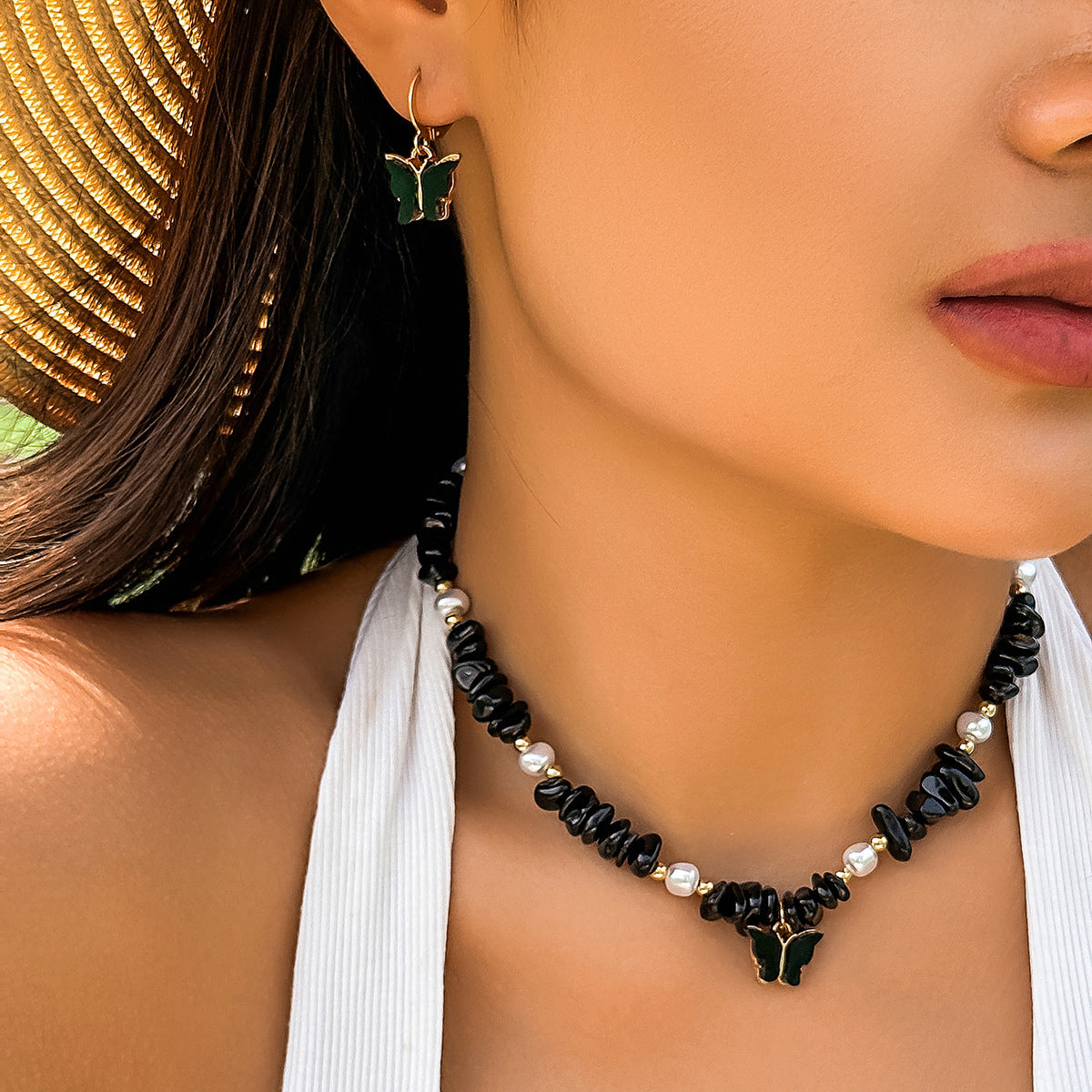 Vibrant Butterfly Necklace from Planderful Collection's Vienna Verve Line in Summer Holiday Style.