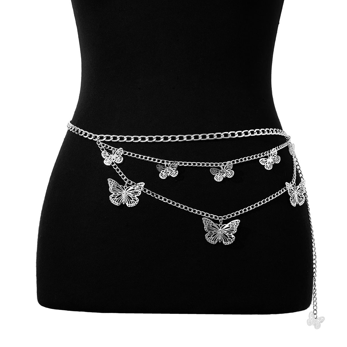 Geometry Butterfly Waist Chain Necklace With Body Chain Needle