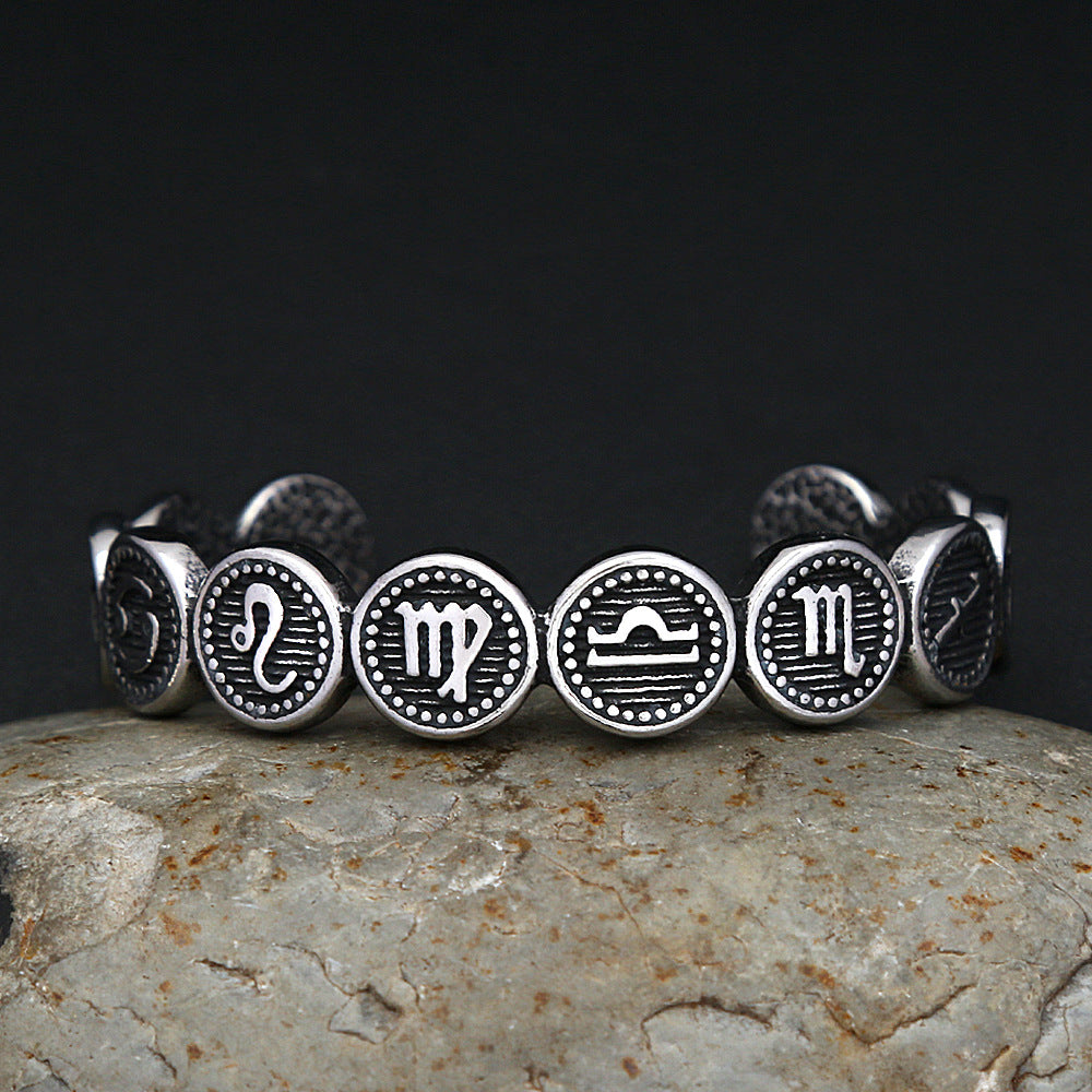 Planderful Odin Rune Stainless Steel Bracelet Open Viking Symbol For Norse Mythology Fans
