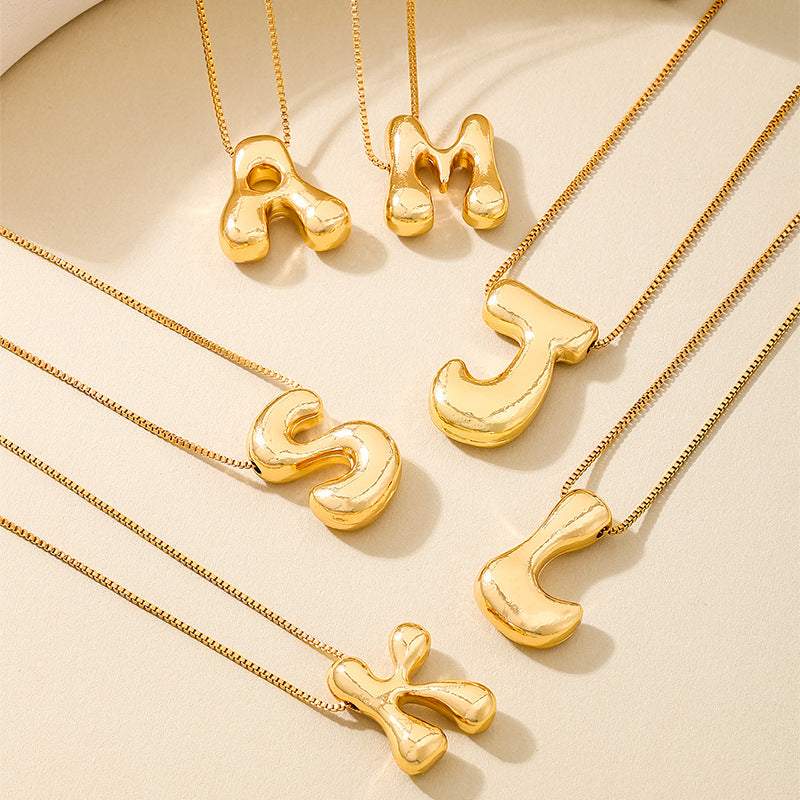 Planderful Vienna Verve Necklace – Creative Irregular Design with Fun 26 Letter Pendant