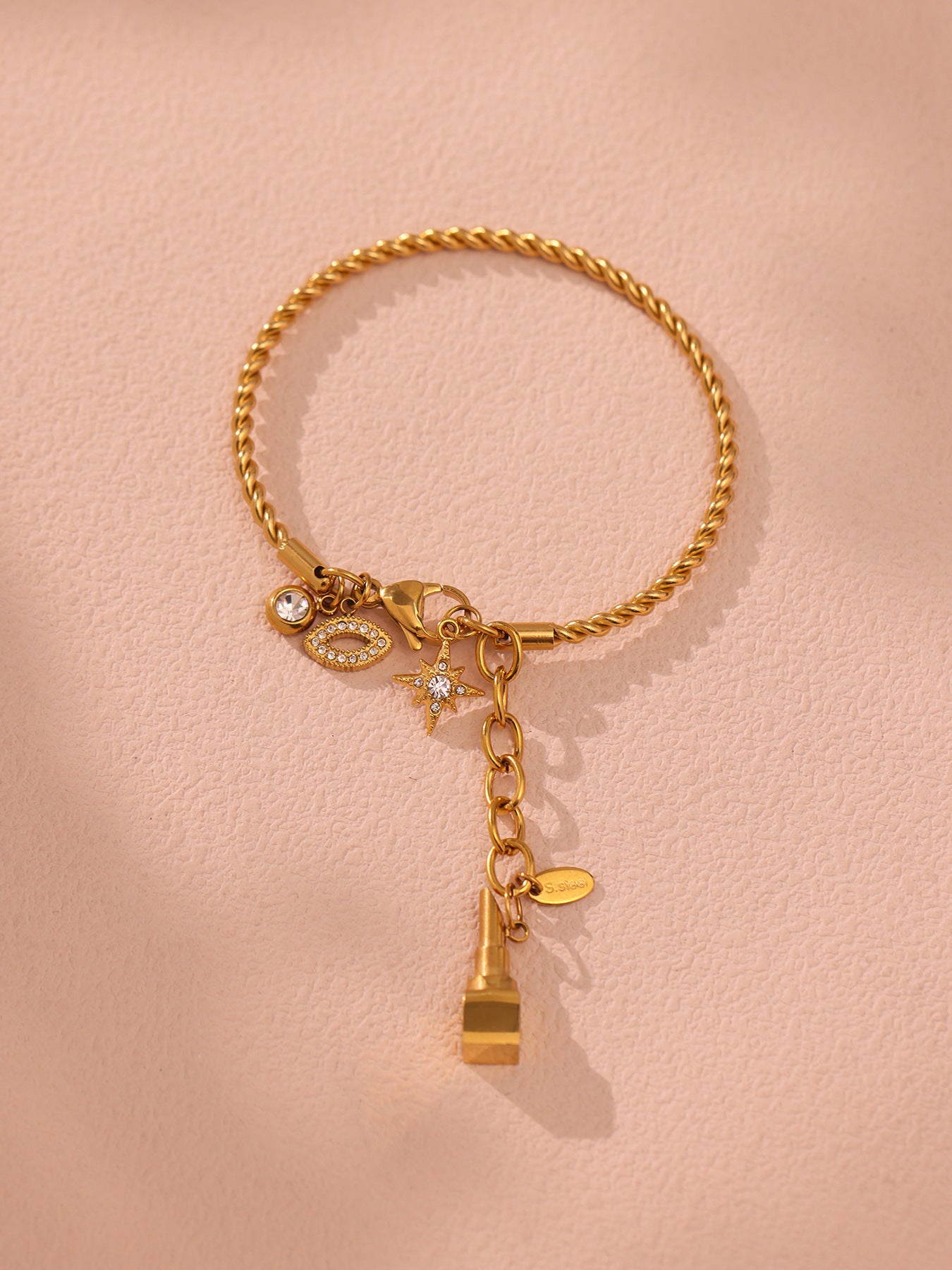 Planderful Zircon Woven Twist Bracelet For Streetwear