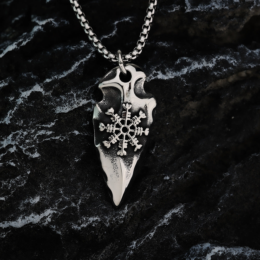 Nordic Vintage Viking Men's Pendant Stainless Steel Arrow Necklace