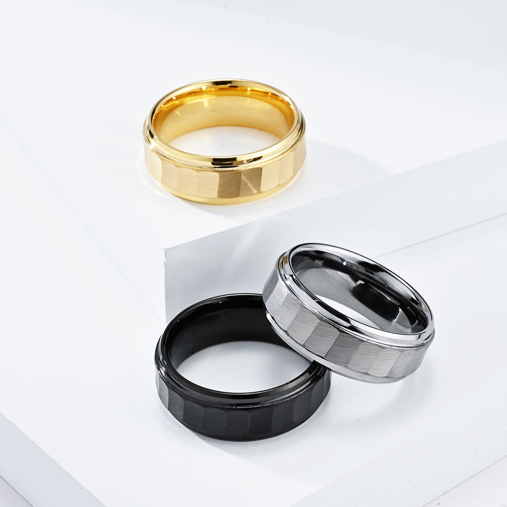 Carbonized Tungsten Steel Ring Men's Personalized Jewelry
