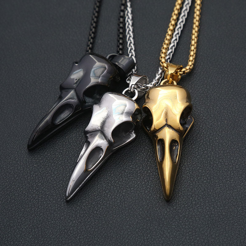 Explosive Stainless Steel Crow Skull Head Pendant Jewelry
