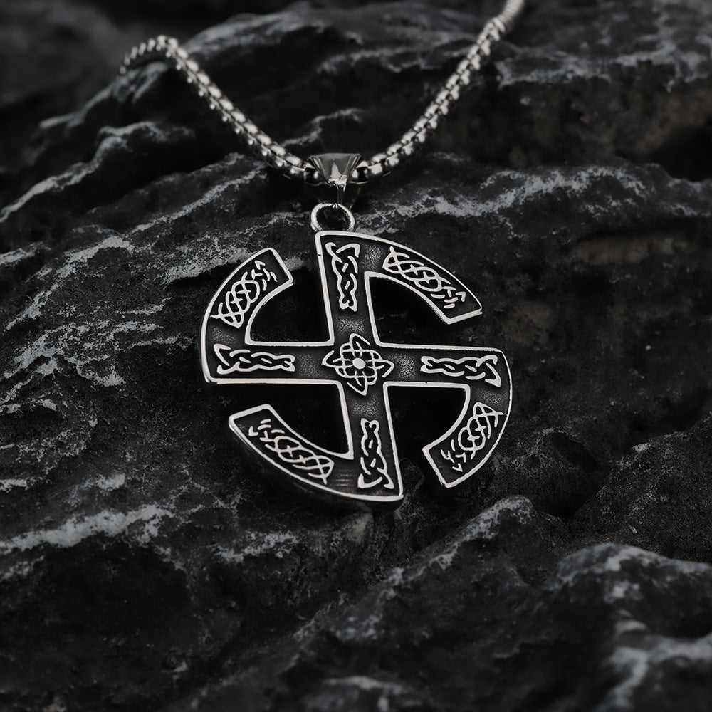 Vintage Stainless Steel Men's Pendant Viking Necklace for Men