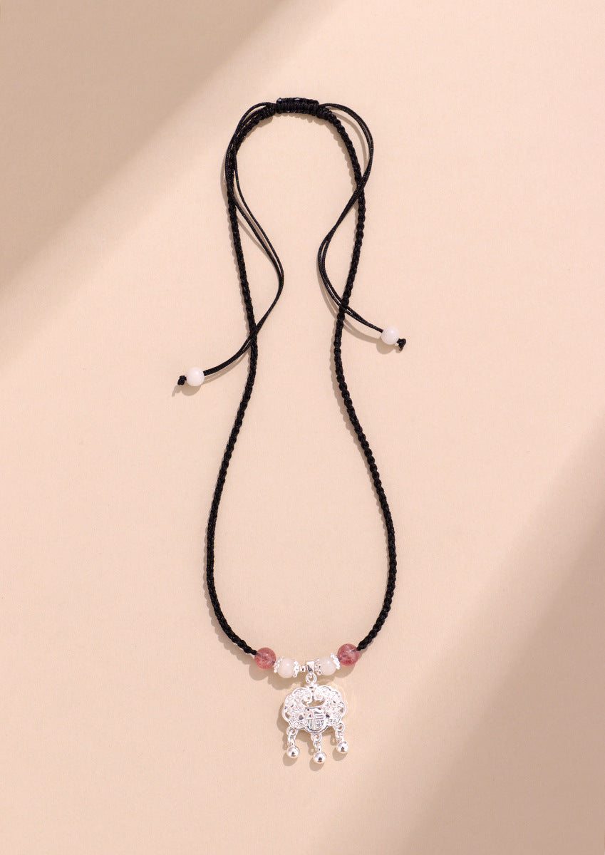 Black Onyx & Bodhi Peace Lock Necklace