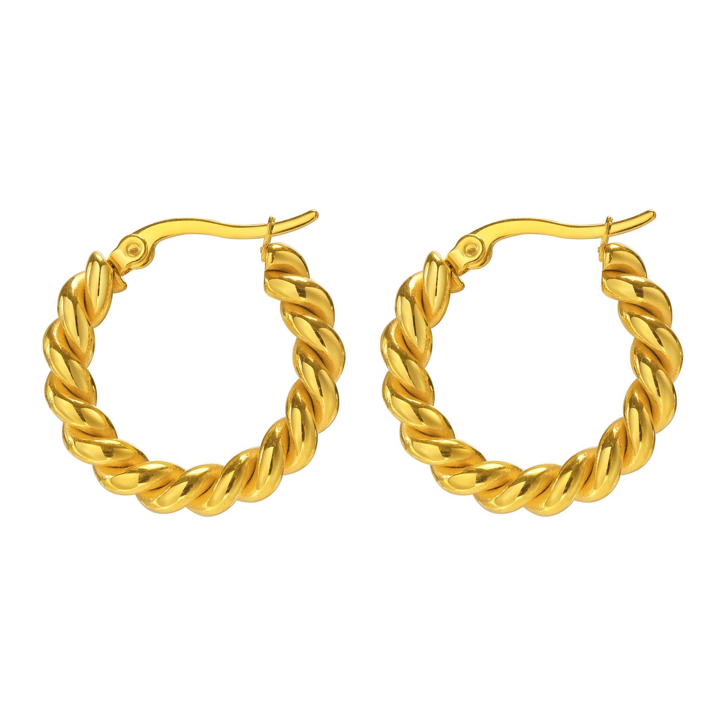Stainless Steel Twist Earrings Gold Simple Ins Fashion Chic