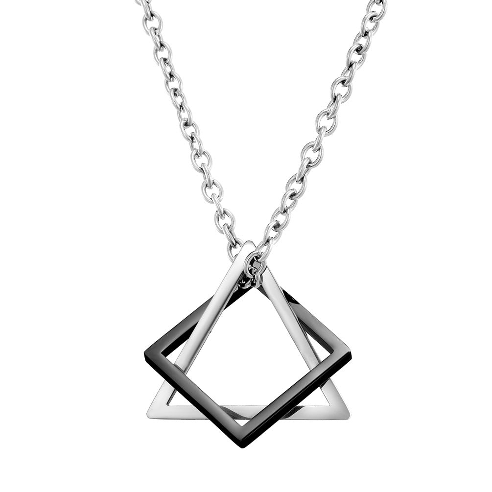 Geometric Steel Necklace For Everyday Wearers Planderful Durable Non Fading Pendant