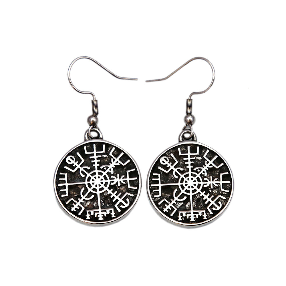 Cross-Border Nordic Culture Viking Compass Men's Earrings