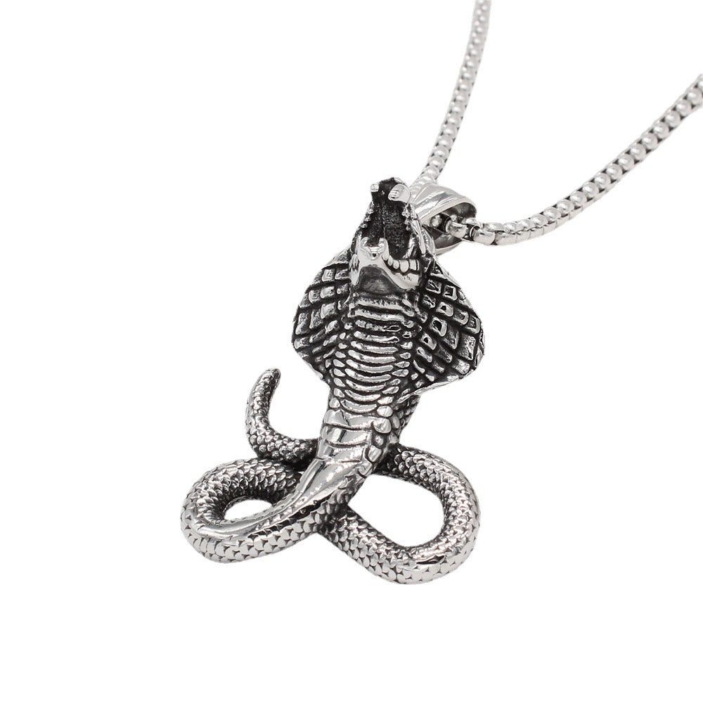 Cobra King Titanium Pendant For Men And Women Retro Hip Hop Statement By Planderful
