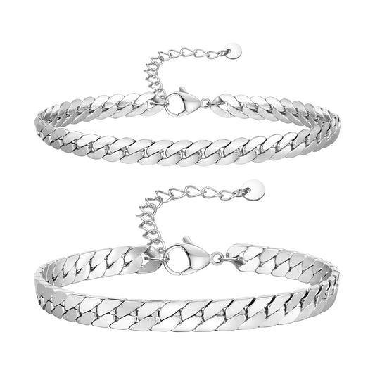 Stainless Steel Flat Encrypted Nk Chain Steel Men's Bracelet Hip Hop