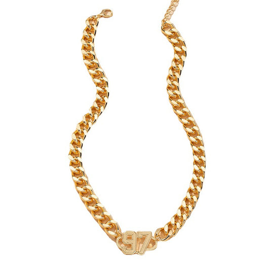 New Trendy Metal Necklace with Thick Chain - Europe & America Fashion Statement Piece